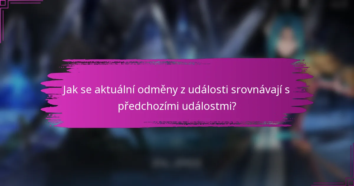 Jak se aktuální odměny z události srovnávají s předchozími událostmi?