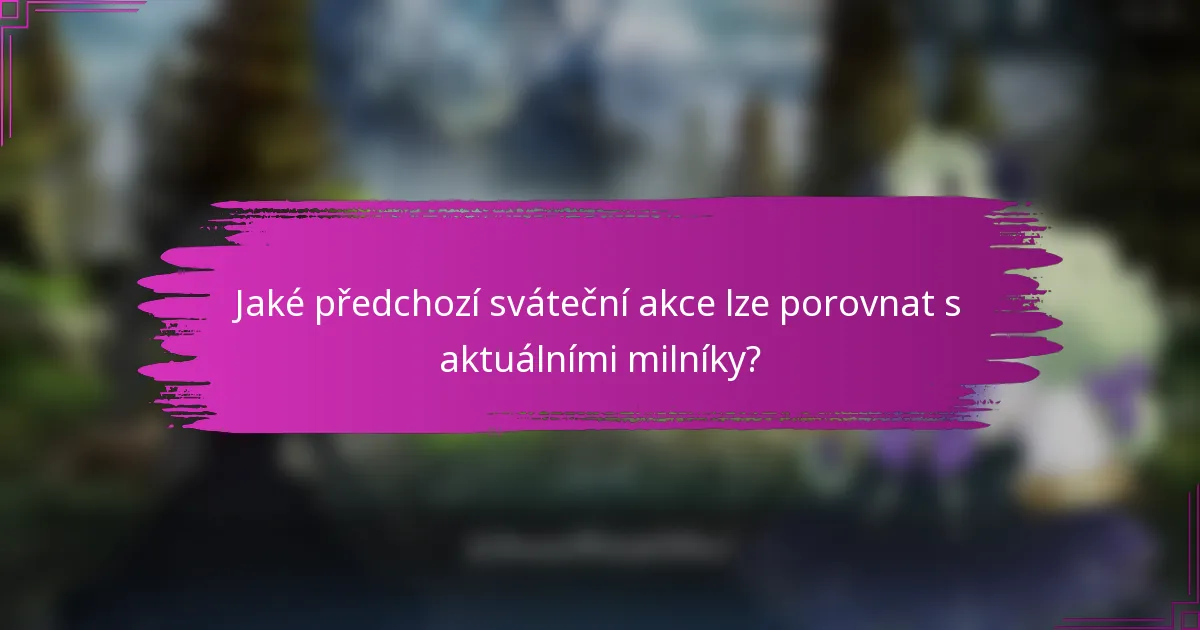 Jaké předchozí sváteční akce lze porovnat s aktuálními milníky?